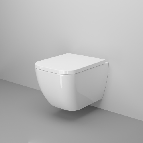 Унитаз подвесной Ambassador Forsa 243K19003S белый с сиденьем микролифт каскадный смыв - фото 2